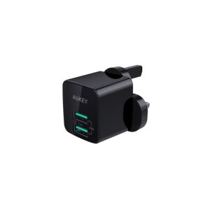 Aukey 12W AiPower Mini Dual-Port Portable Wall Charger Black Aukey 12W AiPower Mini Dual-Port Portable Wall Charger Black